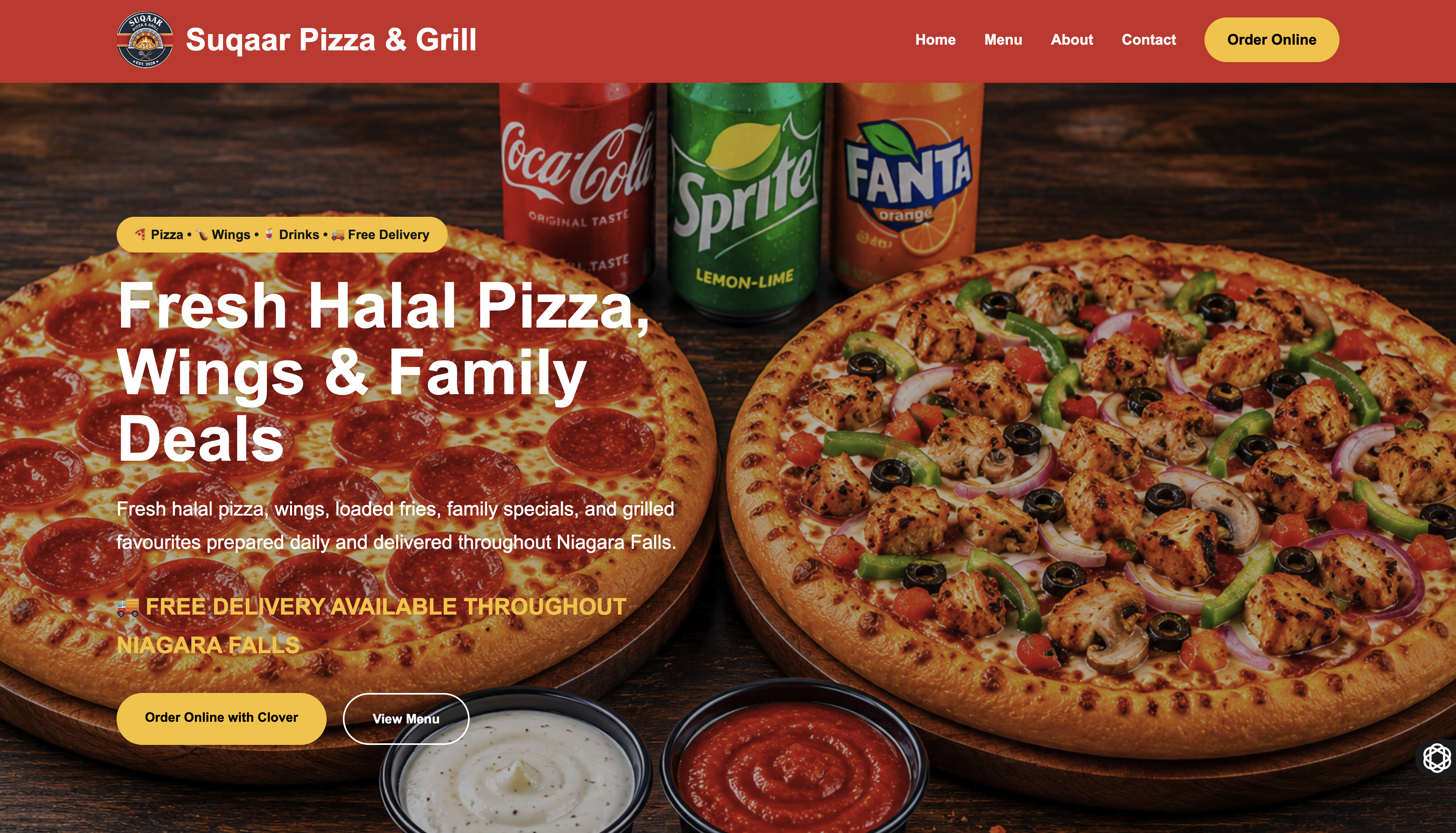 Suqaar Pizza and Grill Website Screenshot